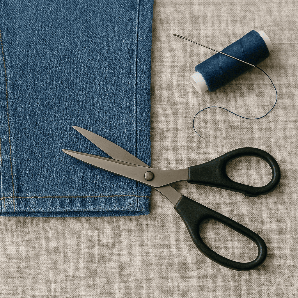 обрезать джинсы ателье