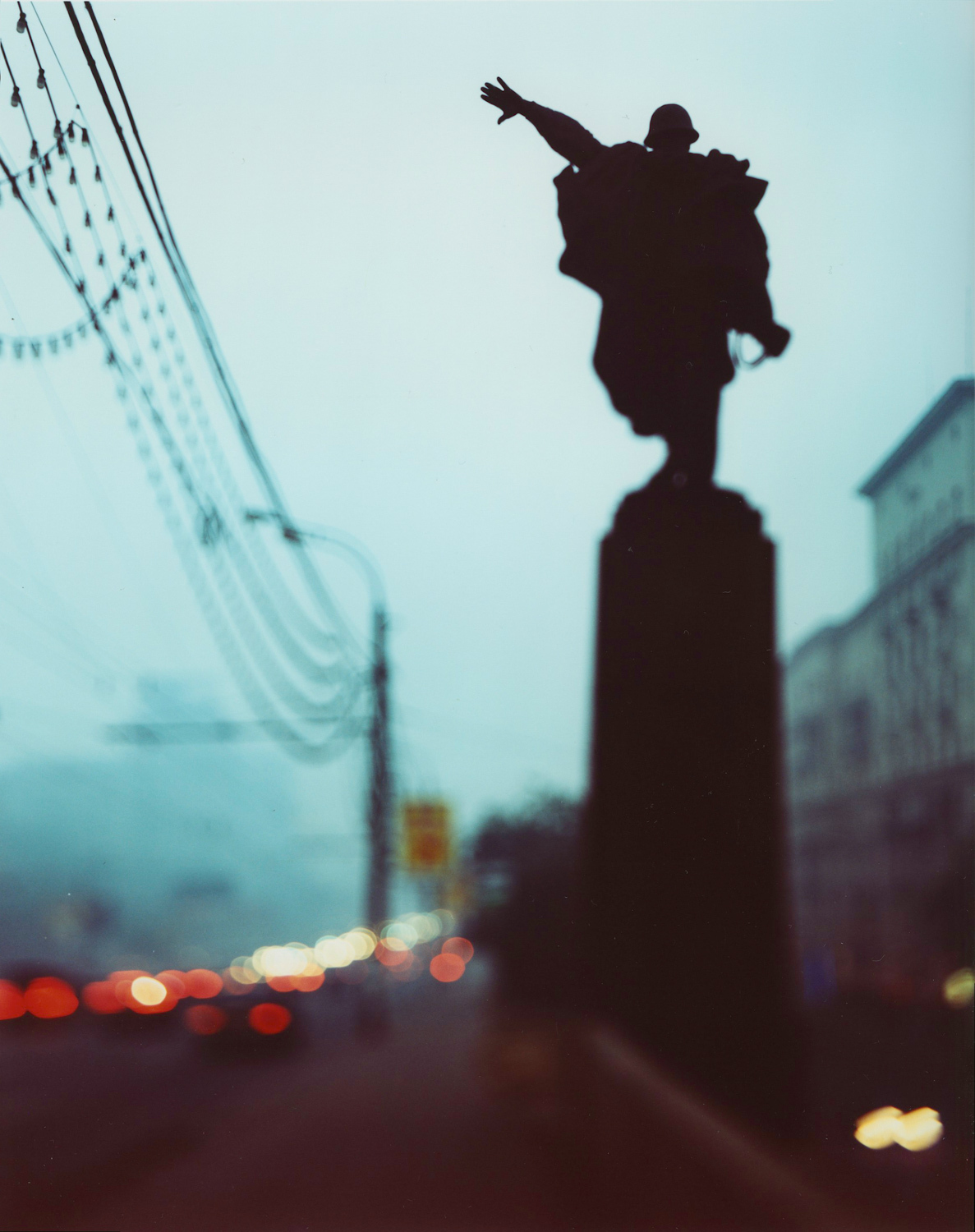 Monument on Leningradsky Prospekt. Moscow. 2010. Color Negative 4×5 inch.
