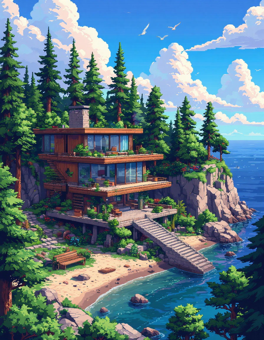 Дом пиксельный