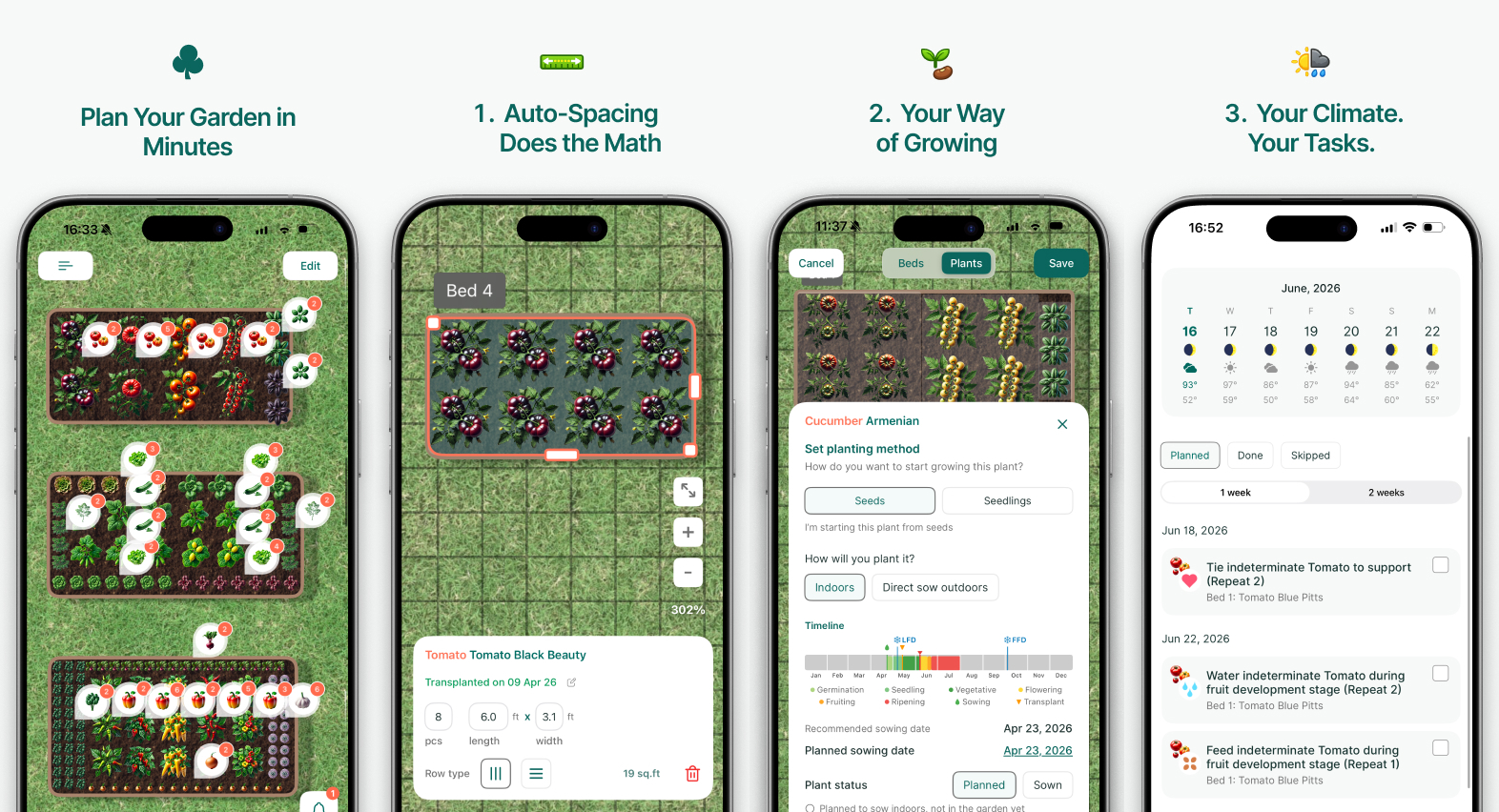 easyDacha gardening app interface and features