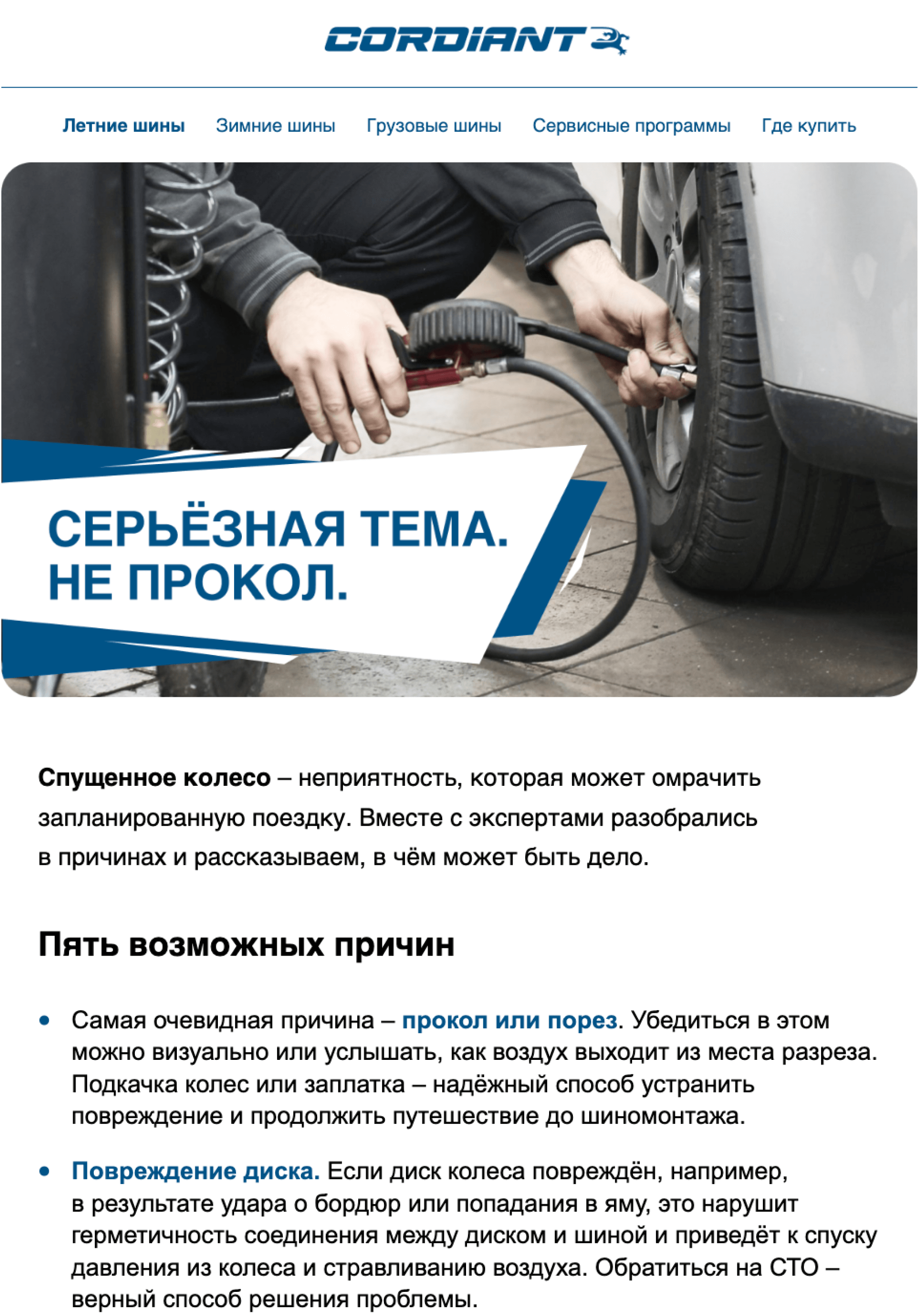Шины Cordiant: как общаться с базой в сезон и после него - фото №5