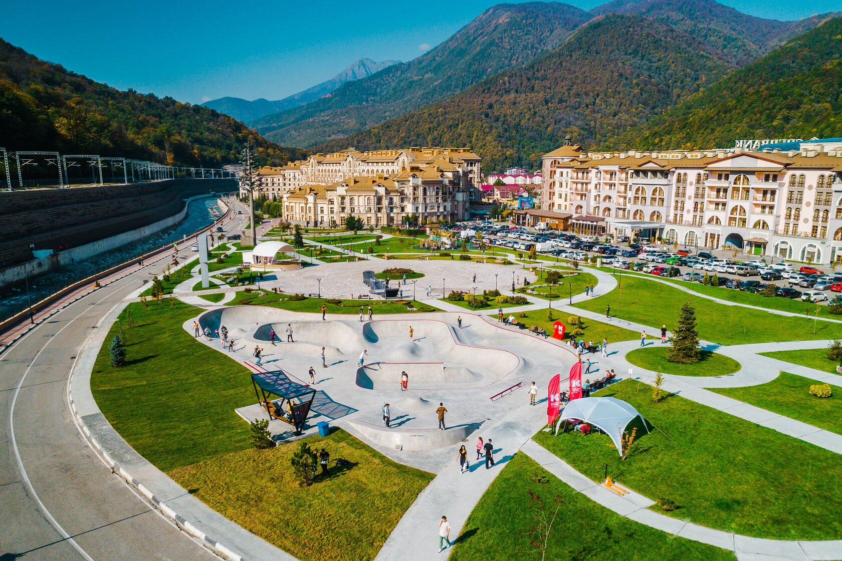 Курорт Красная Поляна с высоты