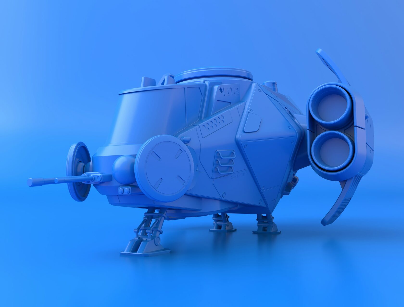 High-detail 3D print model — front three-quarter view