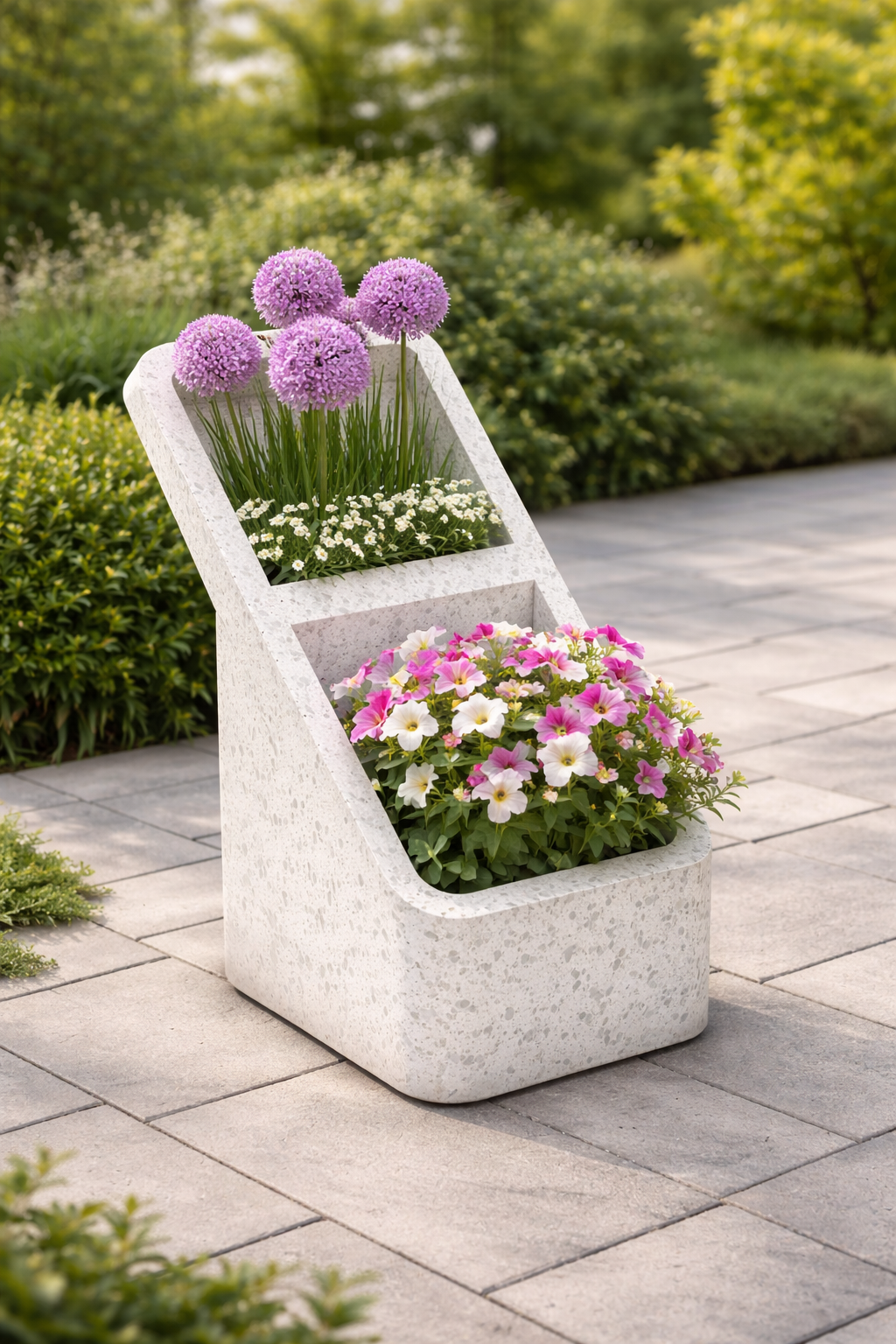 Вазон 2 BLOCK из композитного мрамора