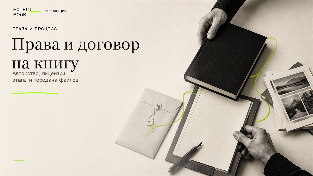Обложка статьи «Авторские права и договор на книгу на заказ» — Expert Book