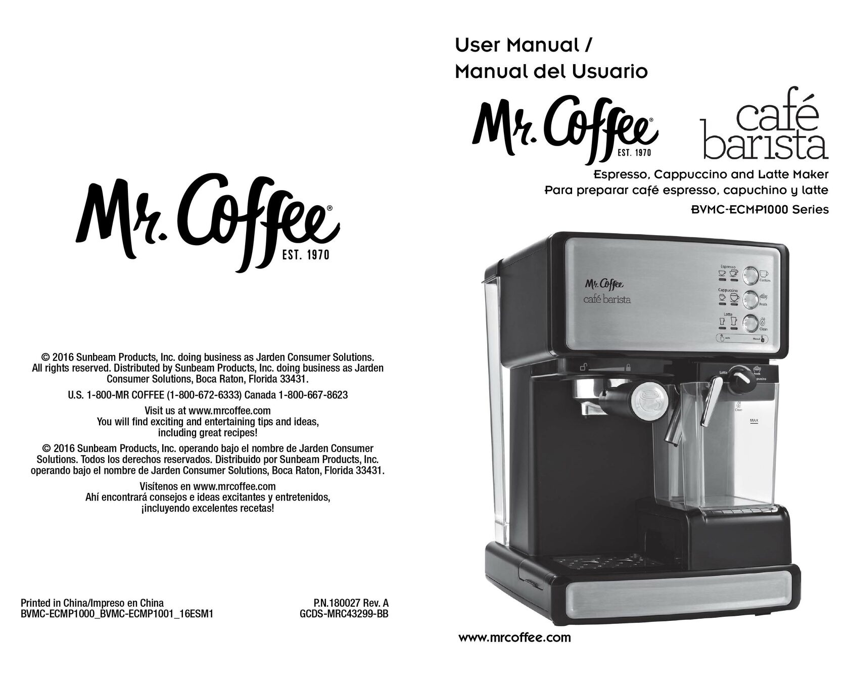 User manual Mr. Coffee Espresso (English - 39 pages)