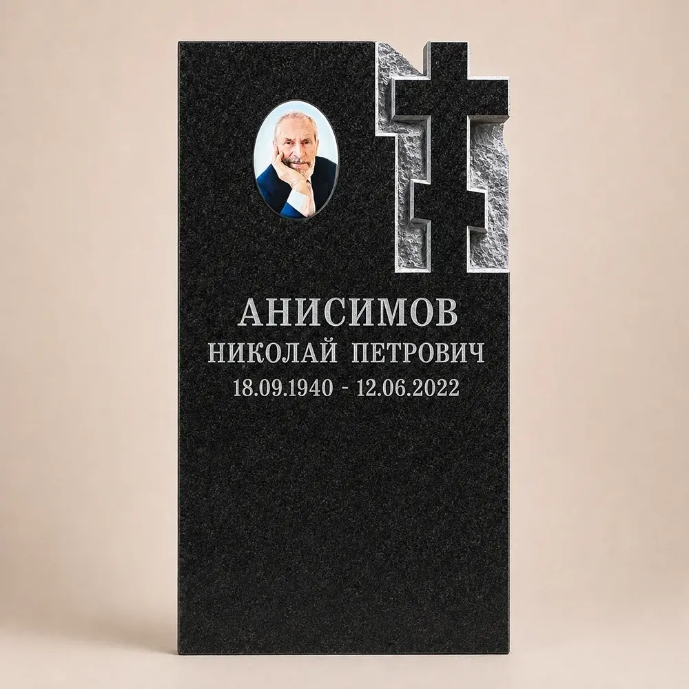 Оформление памятника 100×50 см — работа мастерской № 174