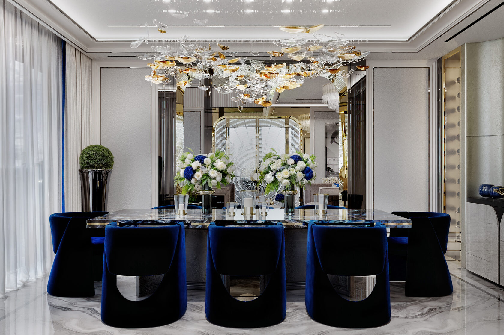 Дизайн интерьера столовой в стиле ар-деко