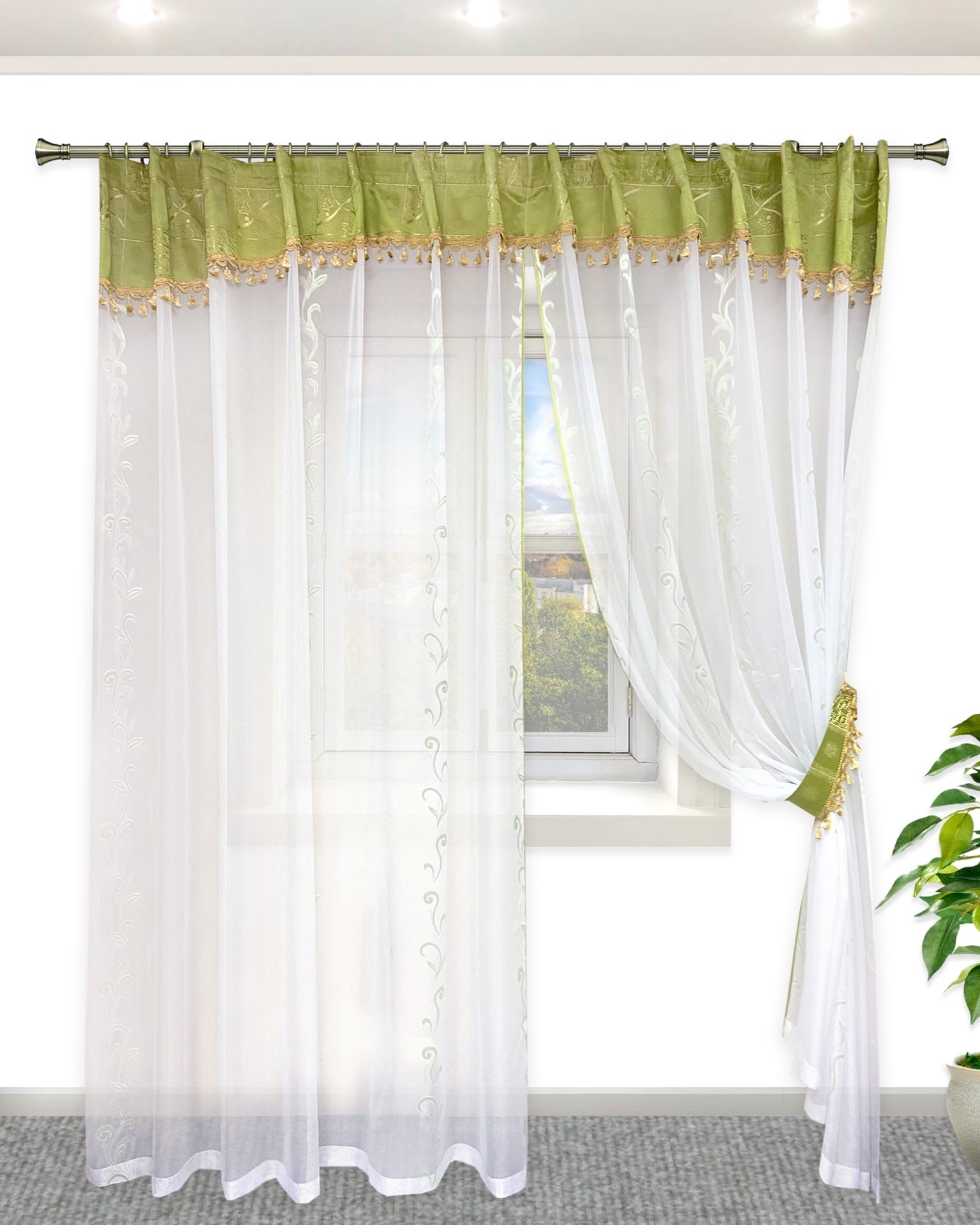 Готовый комплект тюлевых штор - Шторы для кухни