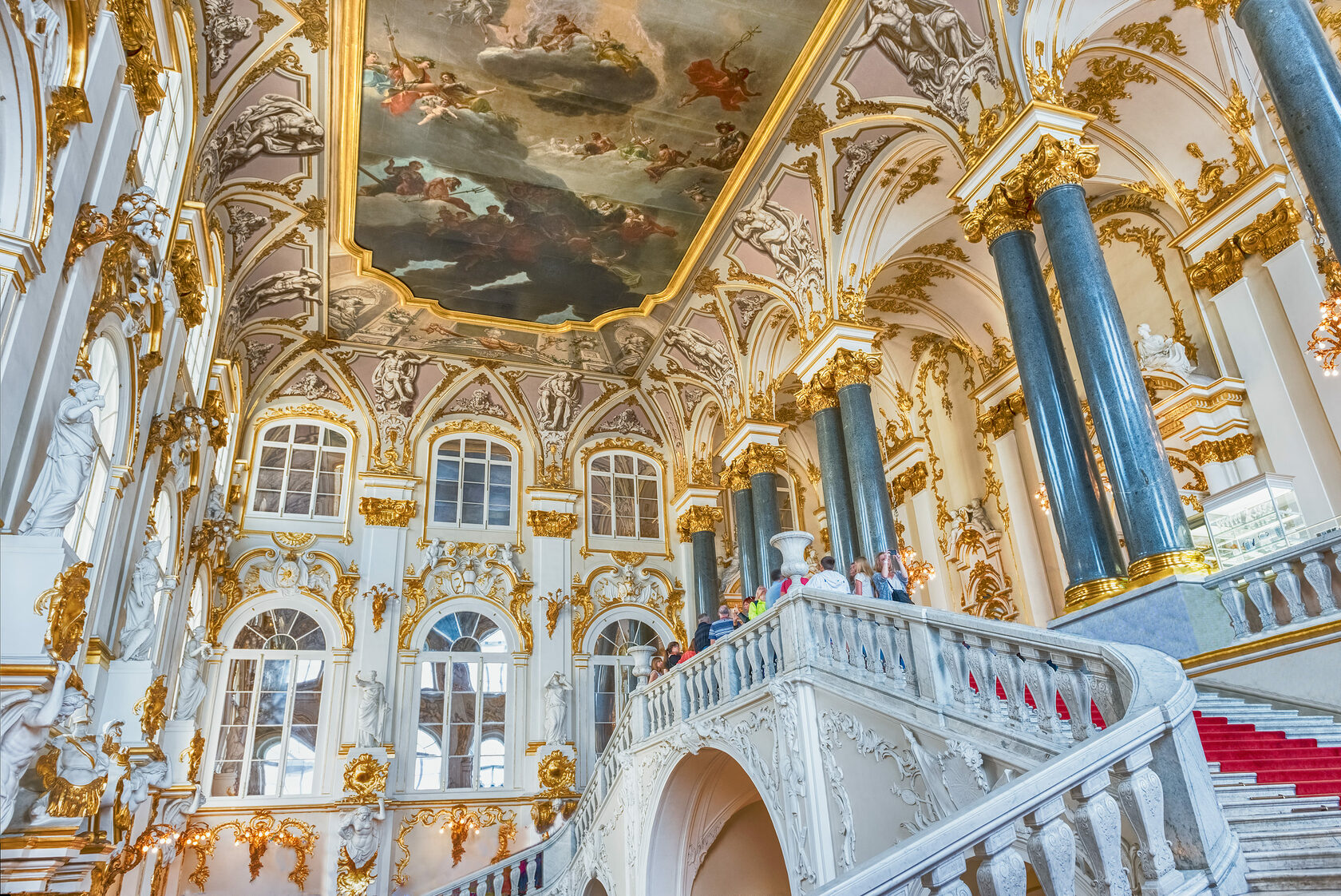 the main staircase in the hermitage