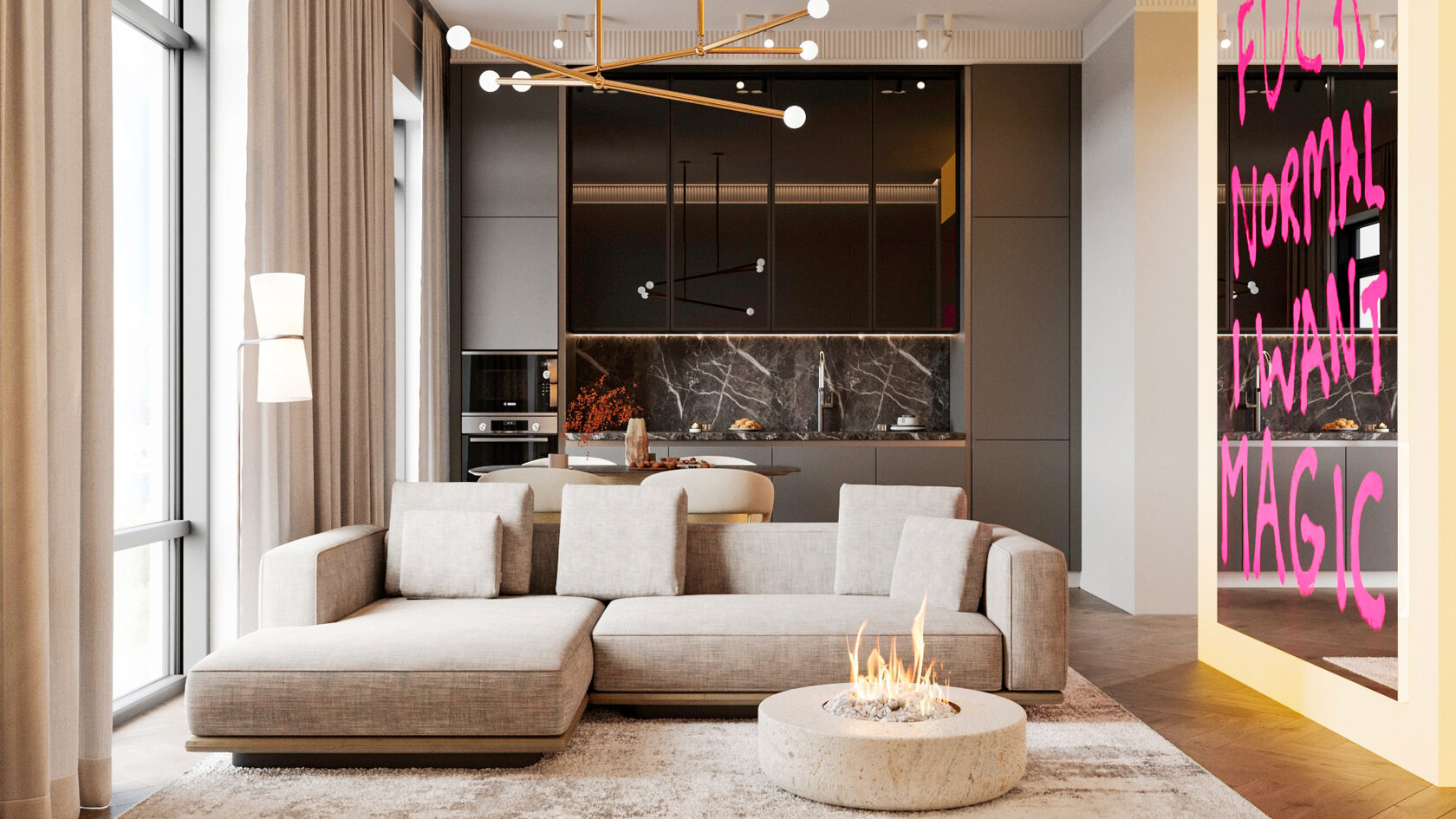 Дизайн интерьера квартиры в ЖК Dream Tower, Москва | Проект 80 м² от ...
