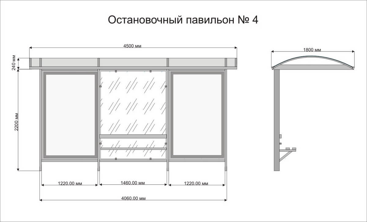 Курилка уличная чертеж