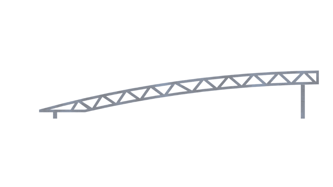 Ферма односкатная, арочная, параллельная