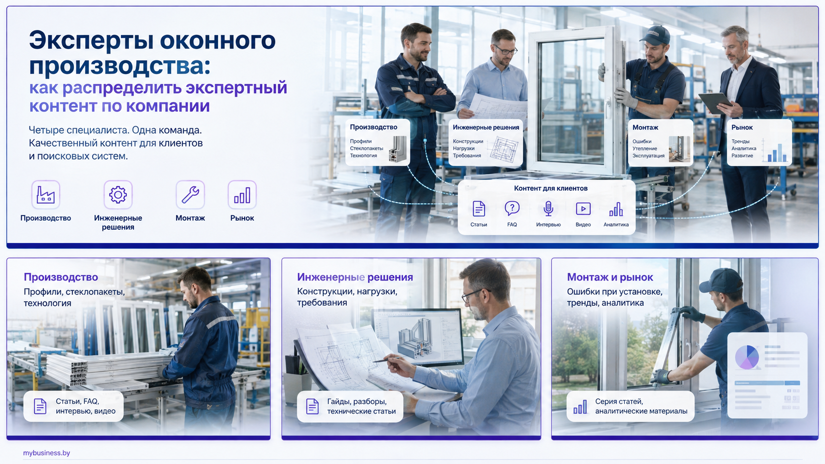 Экспертность сотрудников компании на примере производства окон - карта знаний специалистов