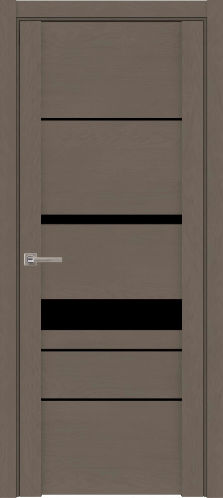 Дверь межкомнатная UniLine Soft Touch 30023 Остекленная стекло черная лакобель цвет Софт Тортора