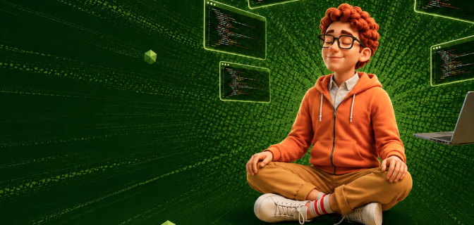 Студент изучает JavaScript