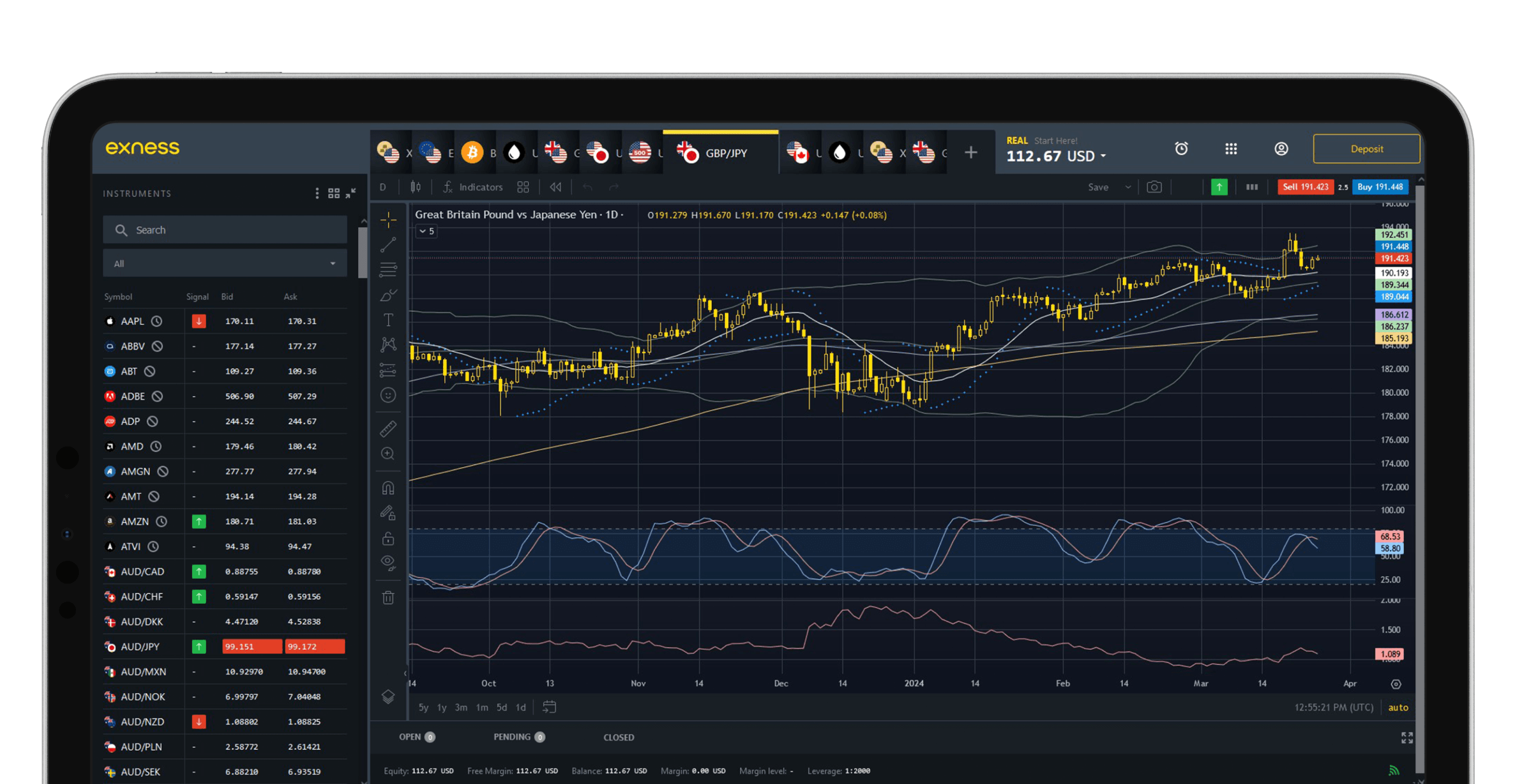 exness platform interface - chooseabroker.ae