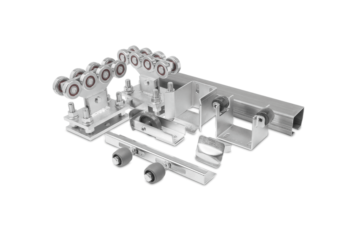 Ролтэк. Комплект РОЛТЭК эко 6. РОЛТЭК комплектующие для откатных ворот до 500 кг. Направляющие для ворот откатных РОЛТЭК. РОЛТЭК евро комплектующие для откатных ворот до 800 кг (6м).