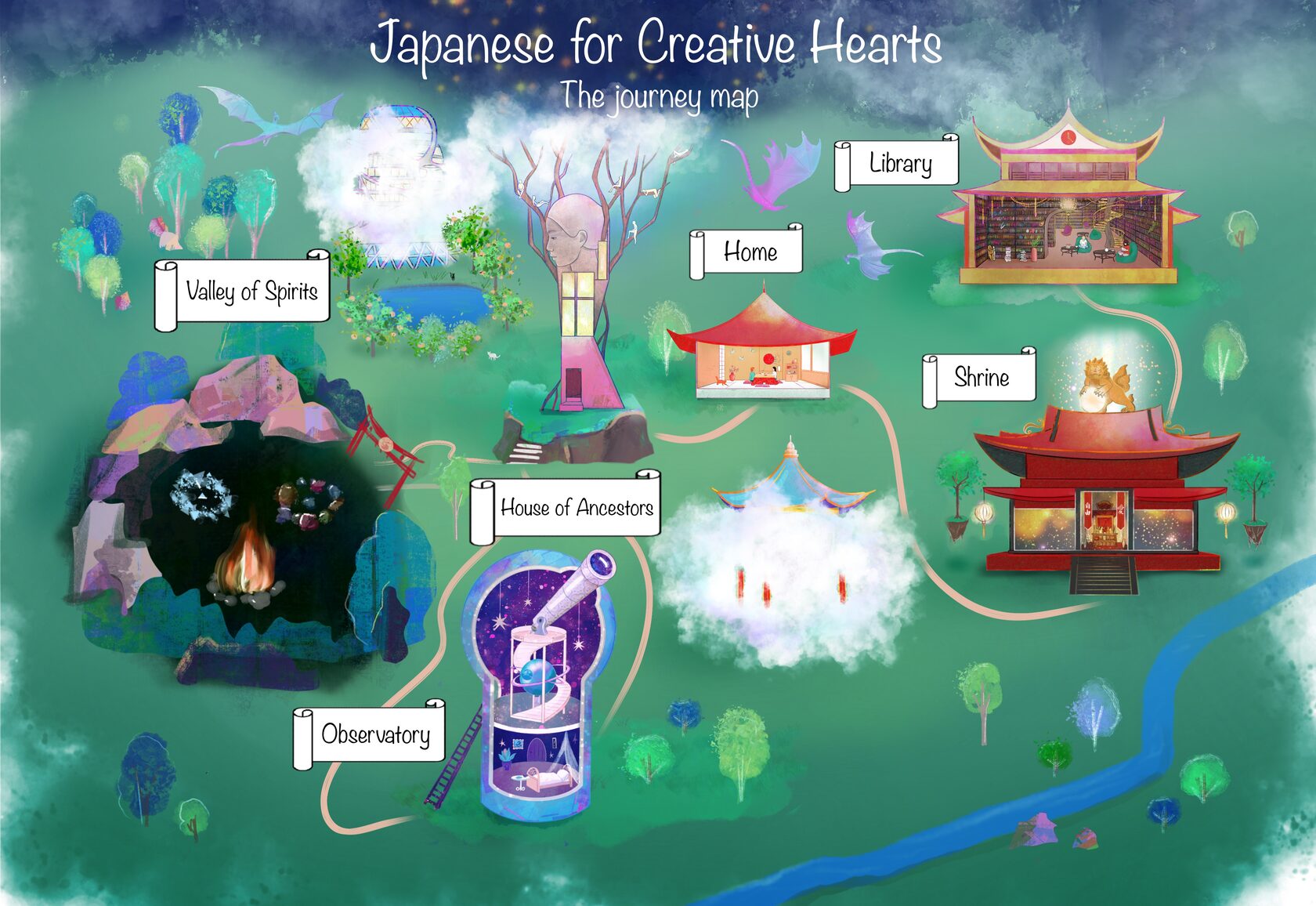 (En) Изучение японского языка в волшебном мире для взрослых и детей