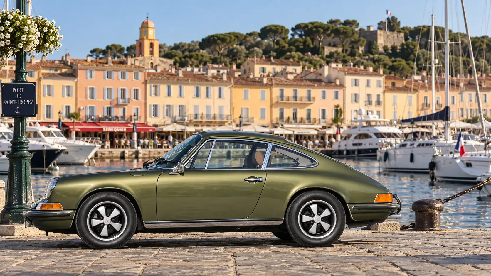 Личный Porsche 911 Ферри Порше в заливе Сен-Тропе