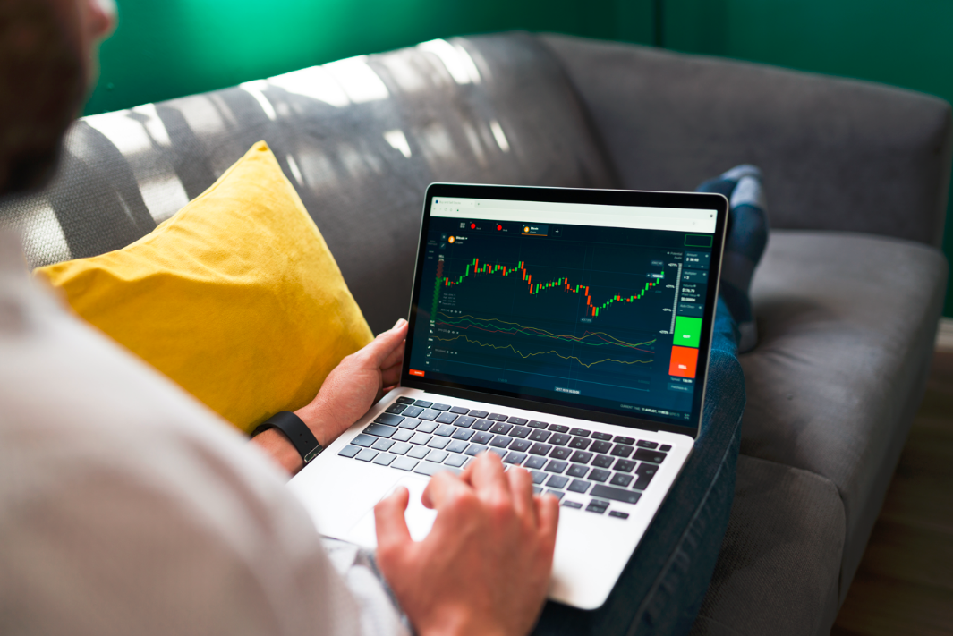 An adult man resting while studying scalp trading strategies