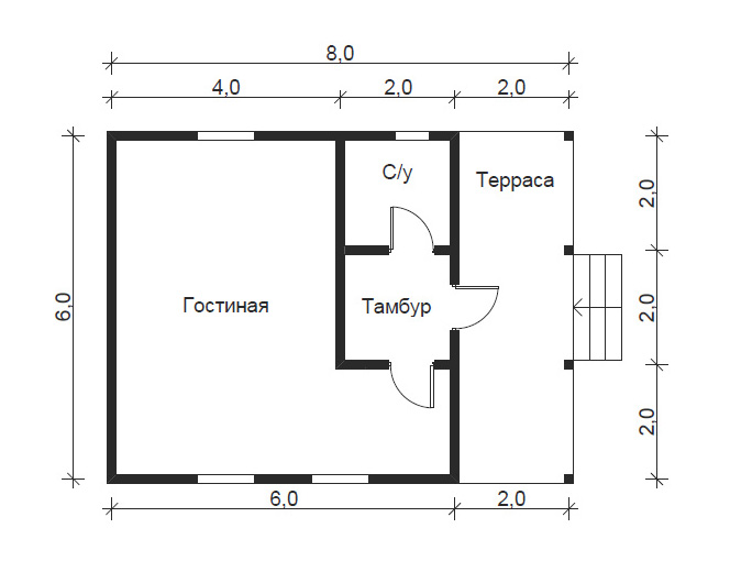 Проект дома 48 кв м