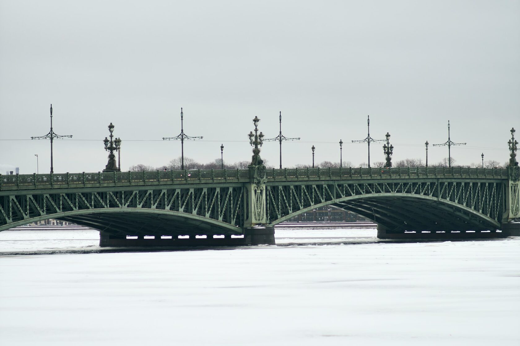 Троицкий мост, река Нева, Россия, Санкт-Петербург, Петроградский район