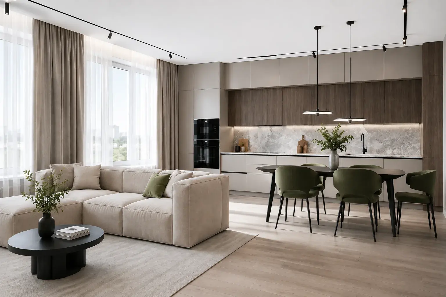 Современный дизайн интерьера квартиры 51 м² в Туле от студии STRUKTURA