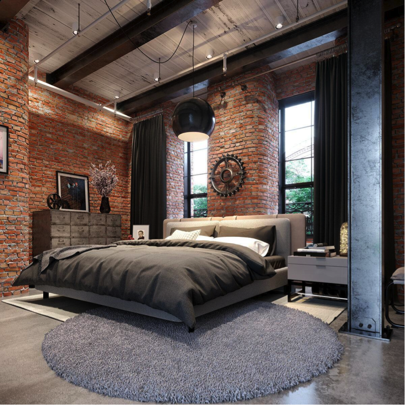 Three Enviable Industrial Style Interiors Loft style bedroom, Loft interior desi