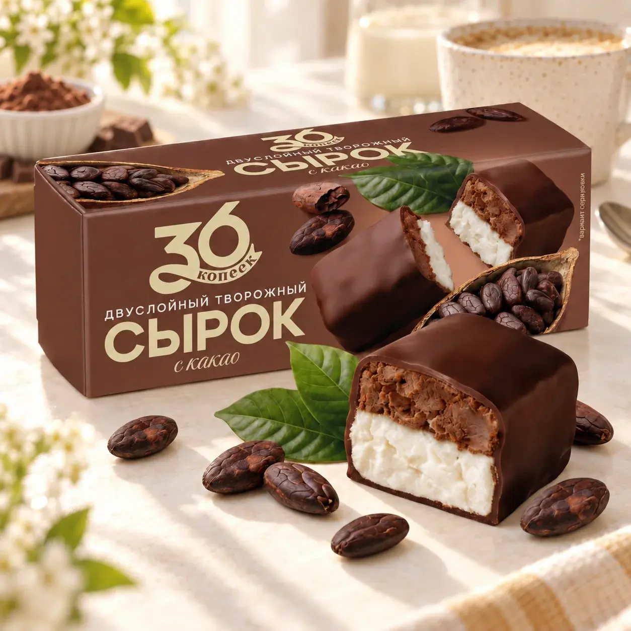 Двуслойный сырок с какао