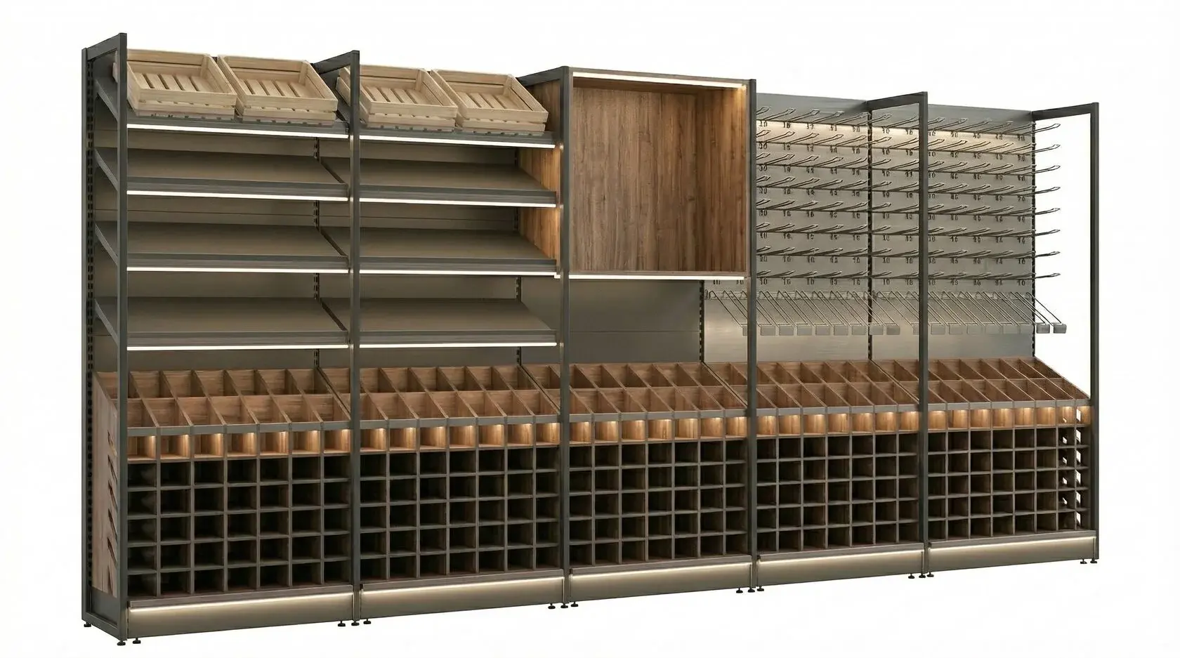 Винные линии для магазина алкоголя — проектирование, изготовление и монтаж винных полок | Стильная винная выкладка под ключ в Москве и РФ | ШЕЛФМАРКЕТ