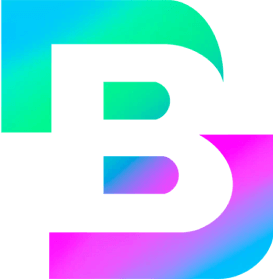 Логотип с буквой В в разноцветном цвете, в цвете северного сияния