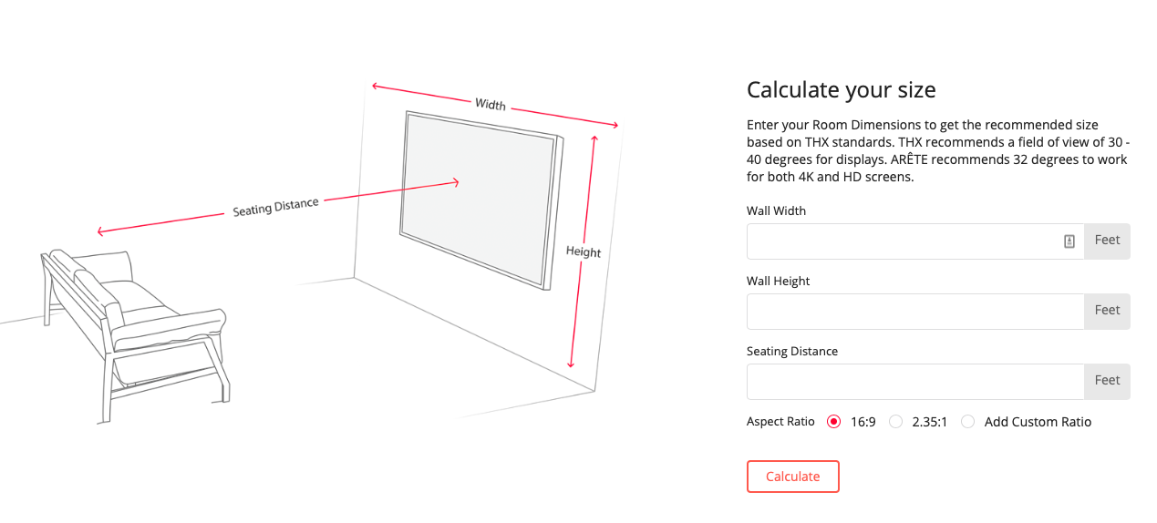 projection aspect ratio calculator