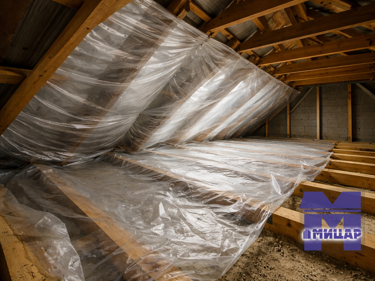 Полиэтиленовая пленка на кровле