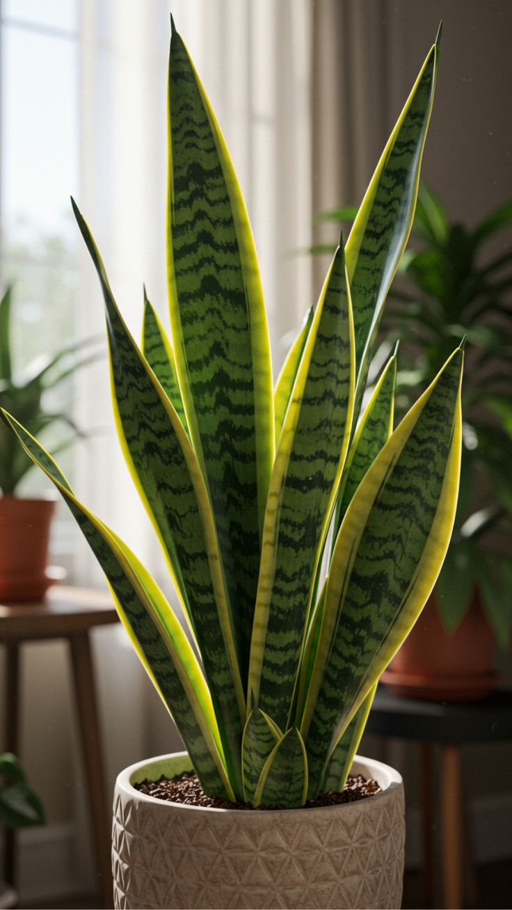 Green indoor plant in pot
