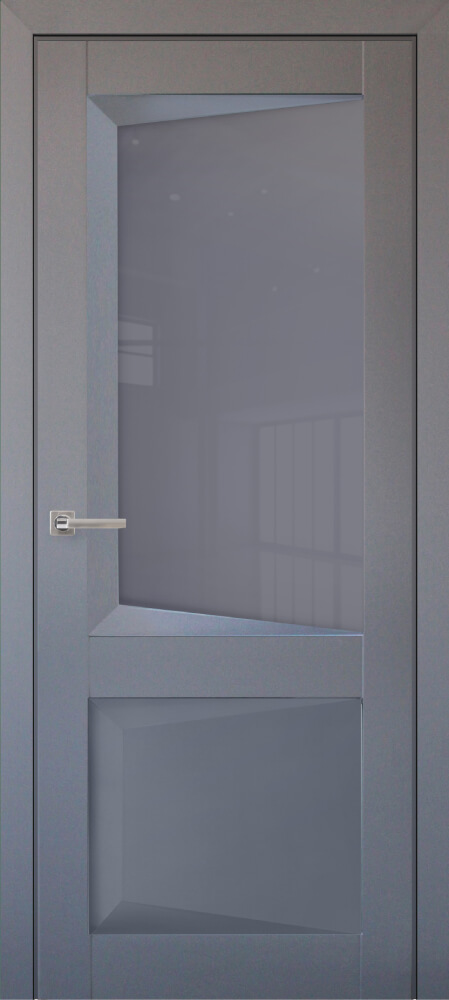 Дверь межкомнатная Perfecto 108 остекленная, стекло зеркало серое цвет Бархат Серый