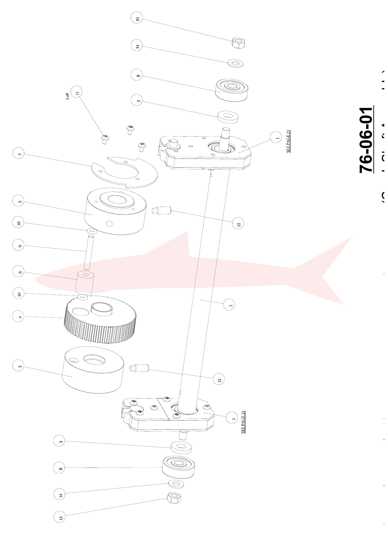 Morgana DigiCreaser 76-06-01 Crank Shaft Assembly — схема деталей