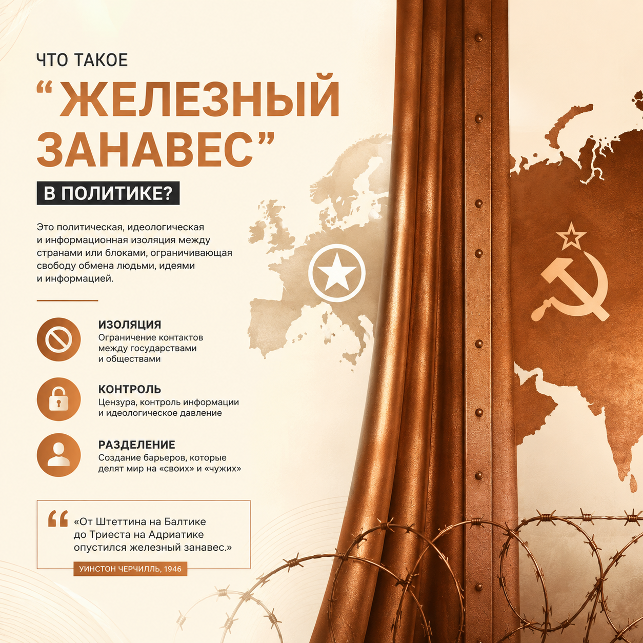 Железный занавес — что это такое в политике и истории