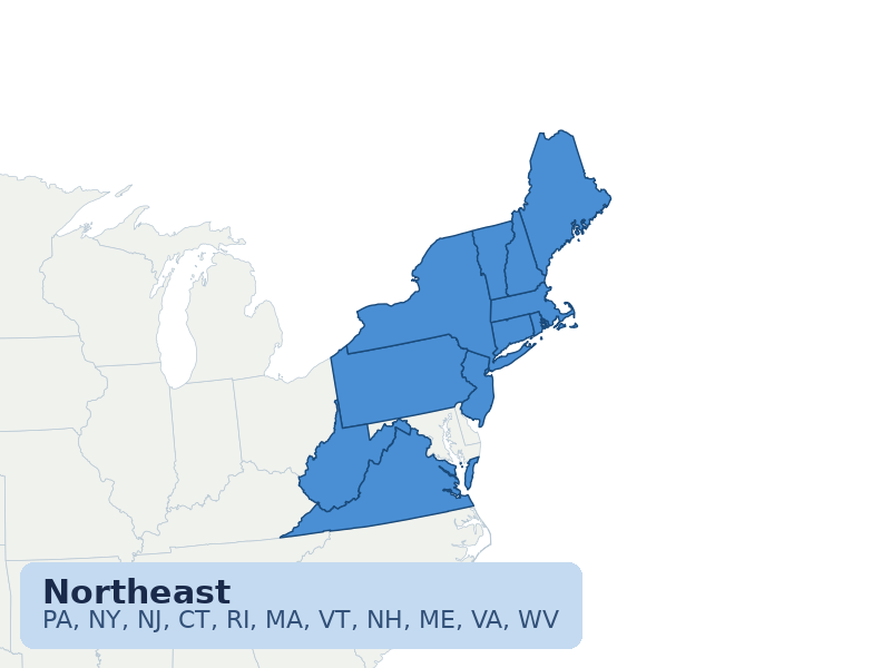 Northeast map