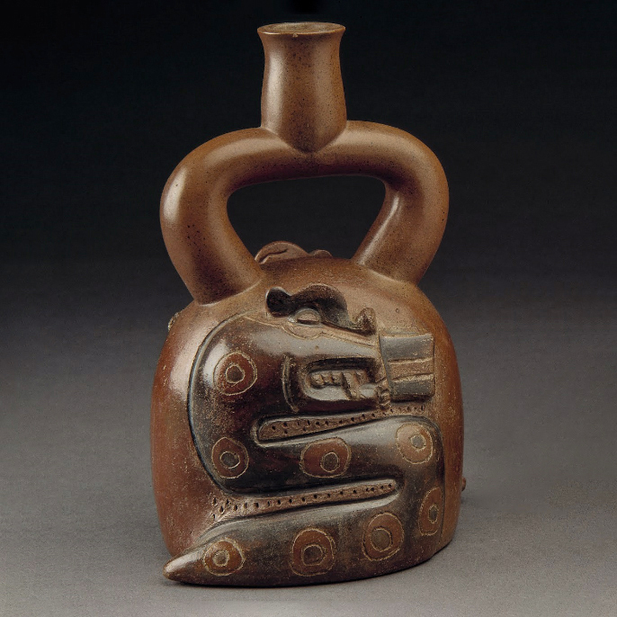 Керамический сосуд, с изображениями змей. 1250-0 гг. до н.э., Куписнике. Museo Larco, Lima, Peru.
