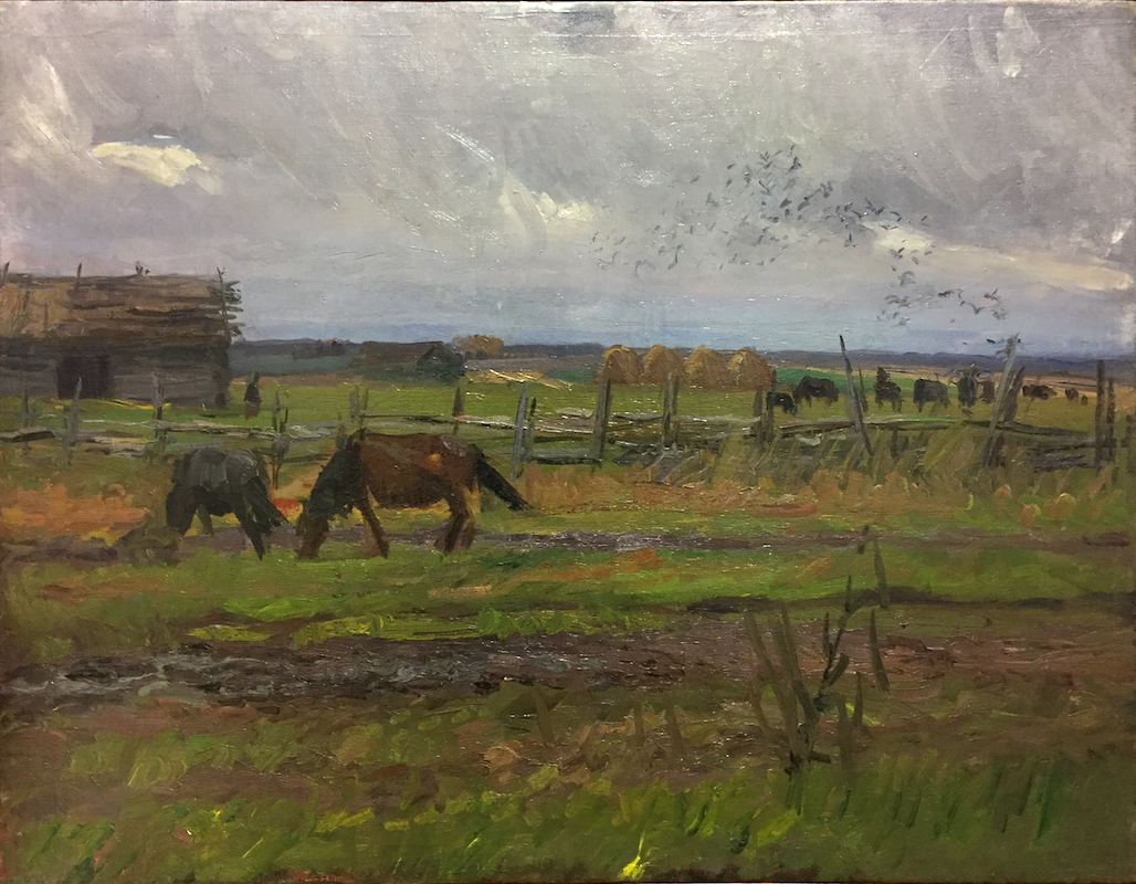 Решетников Ф.П. Пейзаж с лошадьми. 1941