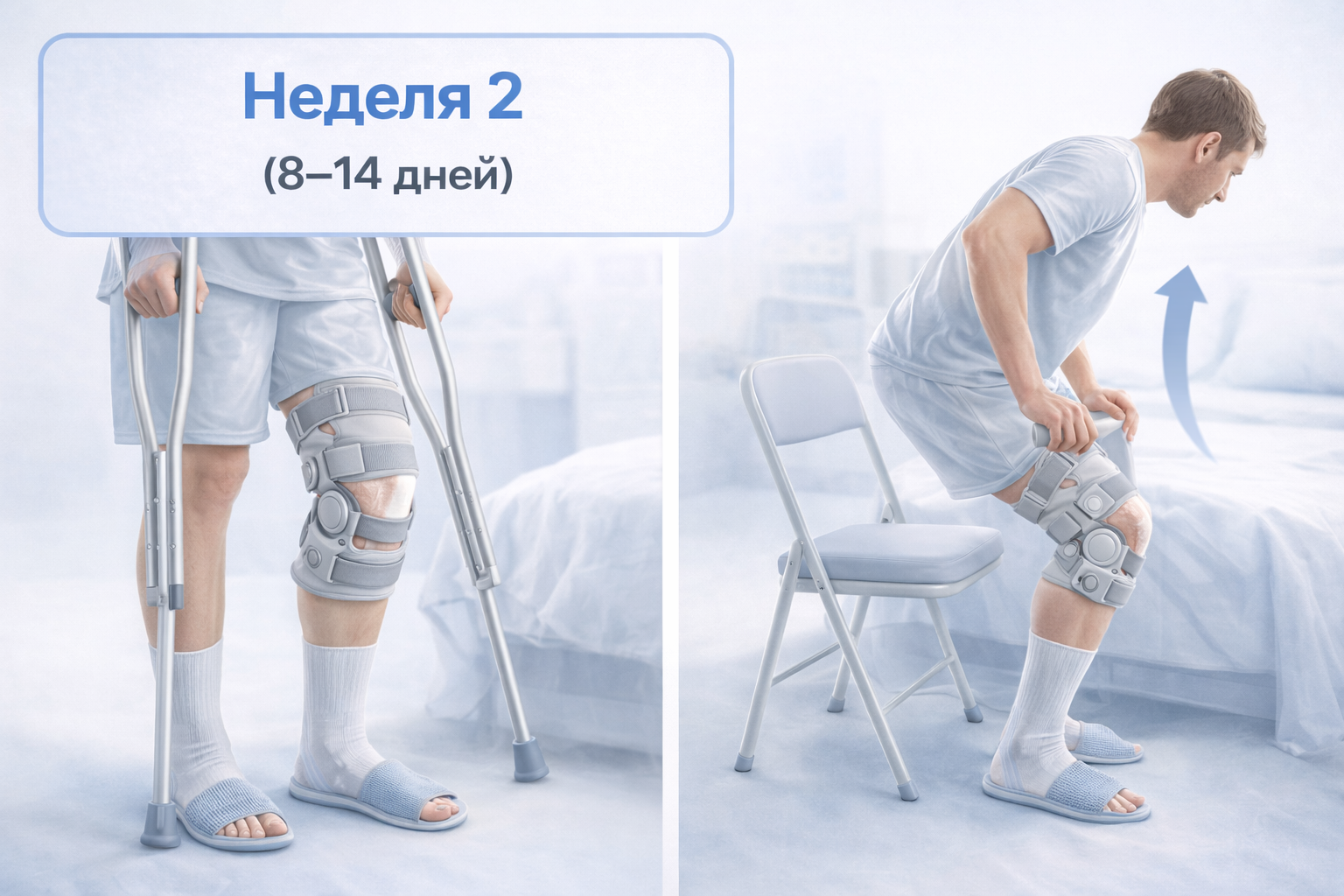 Вторая неделя реабилитацим после пластики ПКС: увеличение нагрузки и диапазона движений