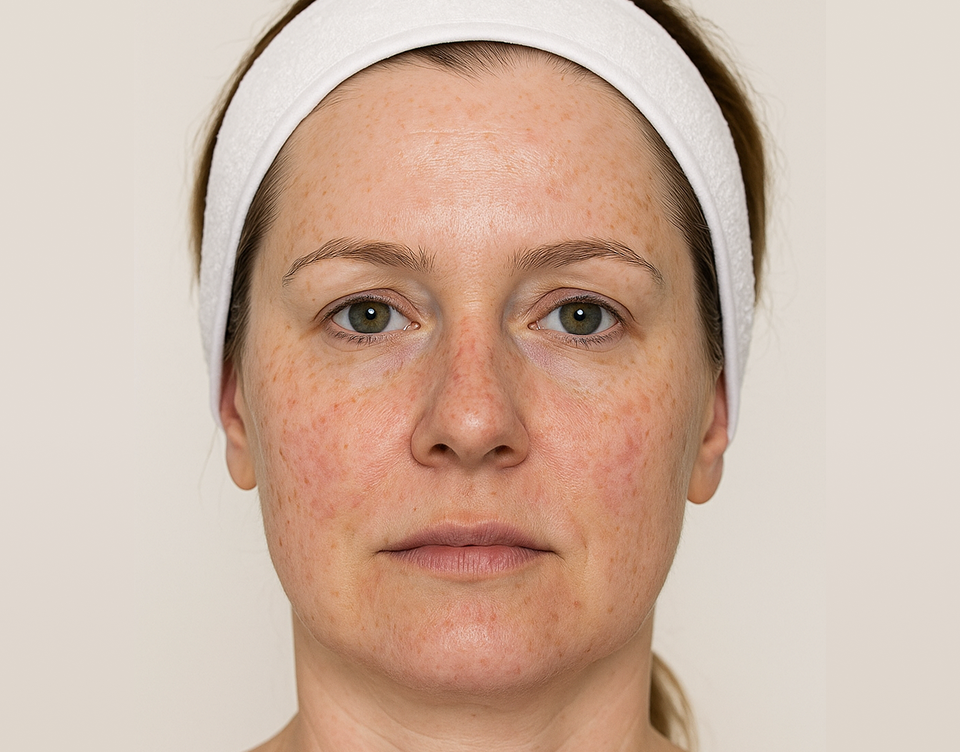 Пигментация кожи до фототерапии IPL в клинике BEAUTY+