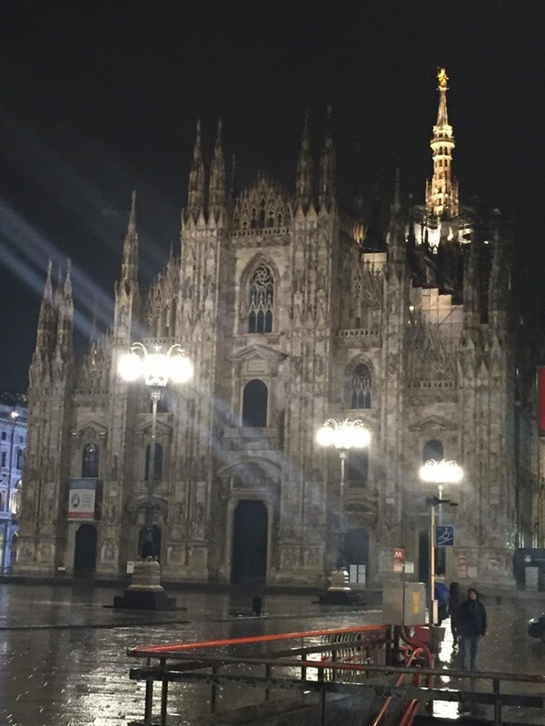 Duomo di Milano illuminated at night during Andrey Kolbasin’s trip to Italy 621