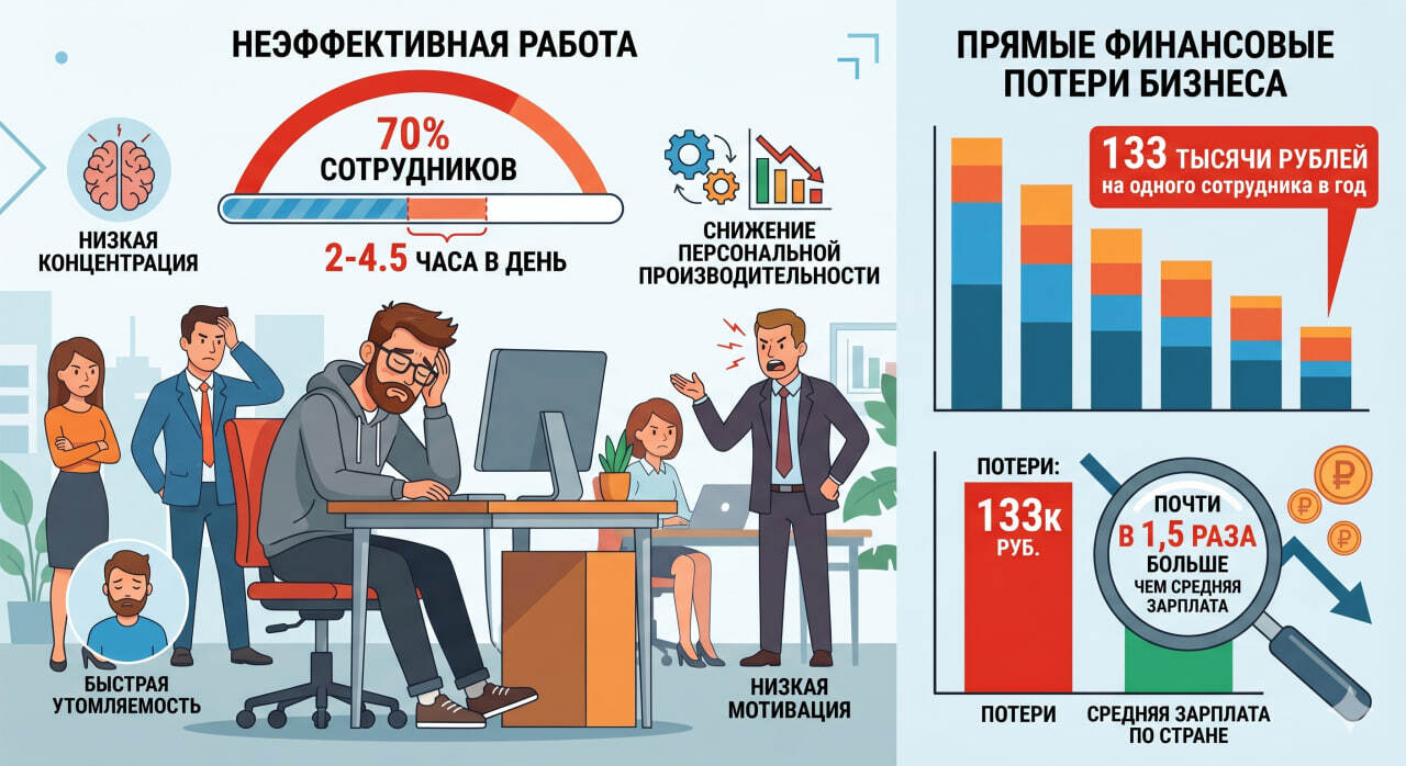 финансовые потери бизнеса при неэффективной команде