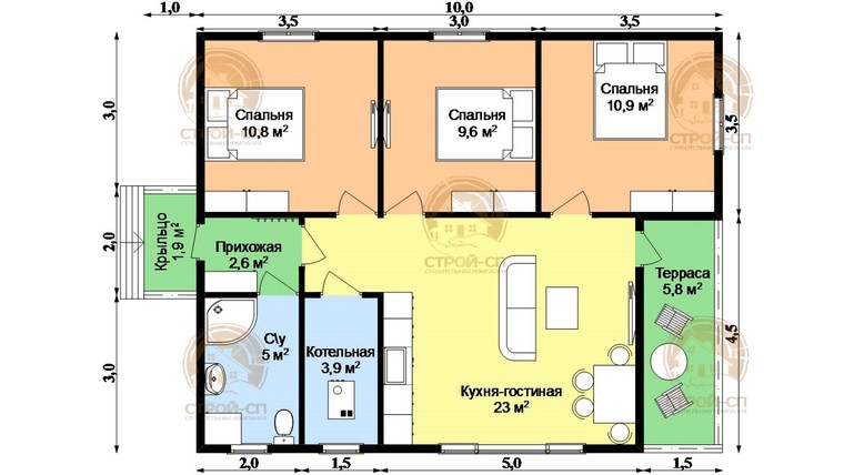 Проект каркасного дома 8х12