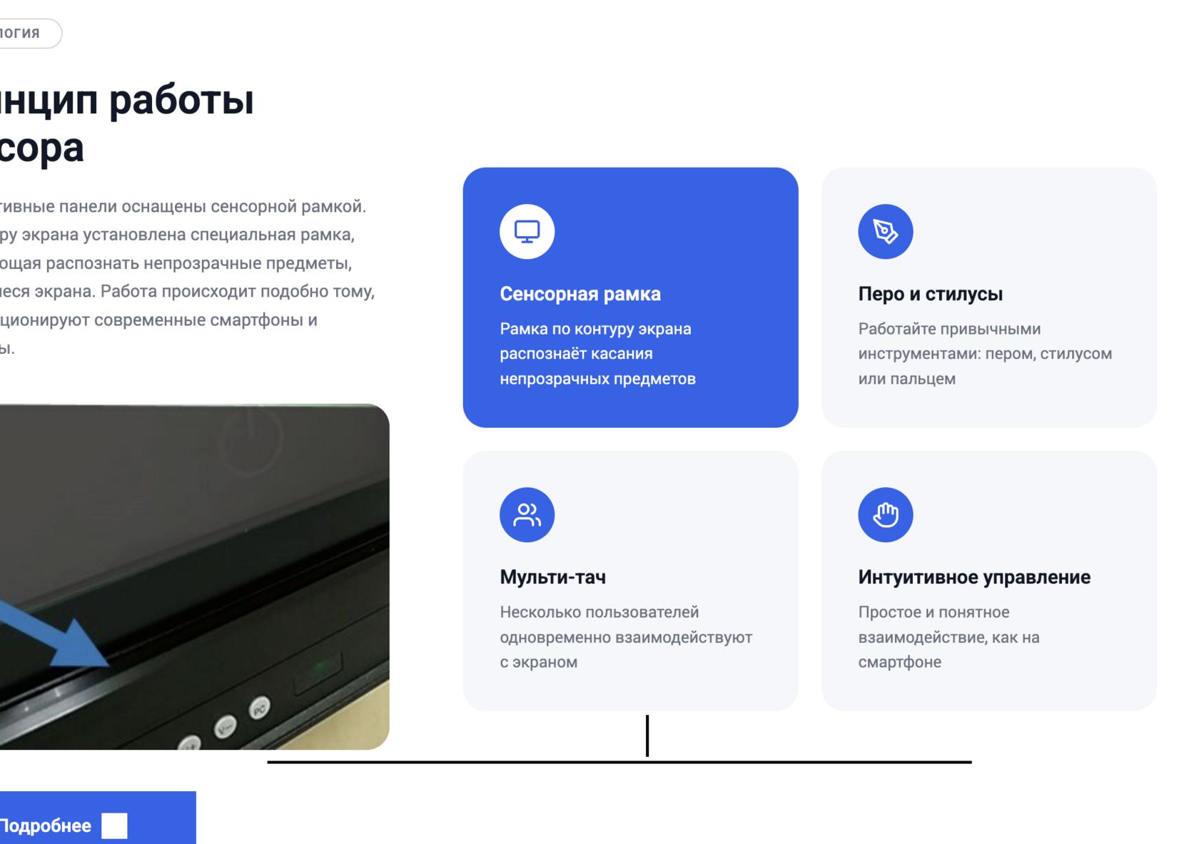 Интерактивная панель с сенсорной рамкой