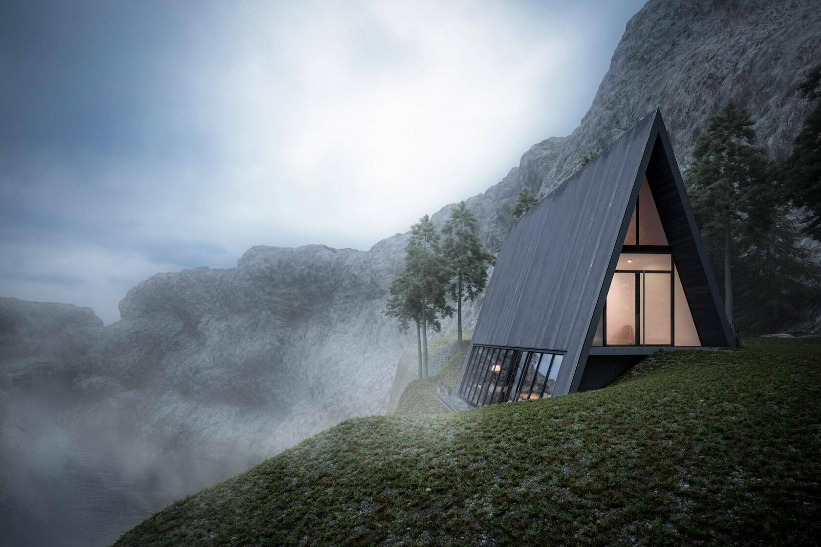 современный дом в горах