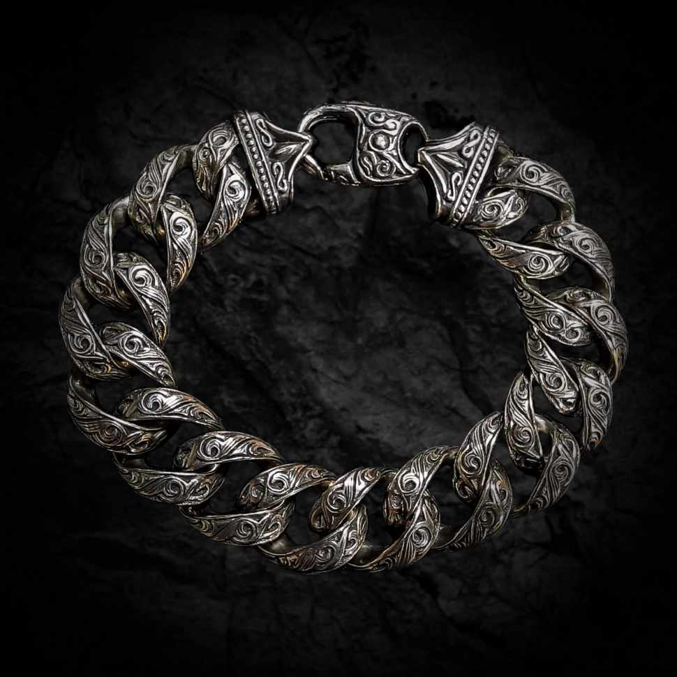 серебряный браслет мужской, широкий серебряный браслет мужской, мужской серебряный браслет