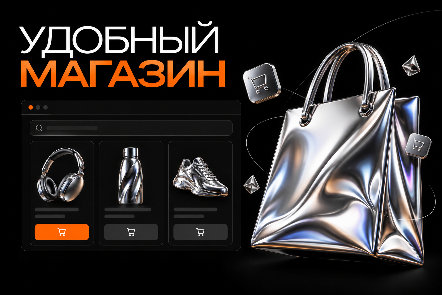 Удобный интернет-магазин с каталогом, карточками товаров и корзиной.